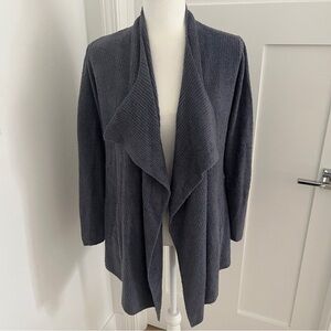 Barefoot Dreams Ribbed Island Wrap Cardigan CozyChic Lite Cosmic Blue Sz S-M*Y7